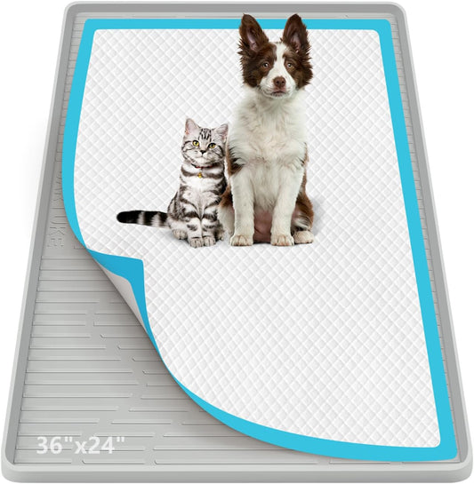 Pee Pad Holder for Dogs 36"x 24" Extra Large Silicone Puppy Pee Pad Tray