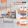 VEVOR 36 x 24 Inch Pet Grooming Table, Foldable, 2 Height Adjustable Arms, No-Sit Haunch Holder with Grooming Loop, 330L