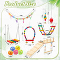 Sonwyoung 12 Pcs Parakeet Cockatiel Bird Toys, Parrot Swing Chewing Hanging Toys, Colorful Style Parrots Cage Accessories, Interactive Chew & Climb Play Set (Basic Style)