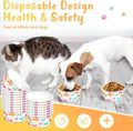Mifoci 100 Pcs Disposable Dog Bowls 1.5 Cups Pets Disposable Feeding Bowls for Dogs and Cats Pets Paper Travel Cups for 
