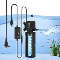 AquaMiracle Fish Tank Filter with Timer & Filter Sponge, 130GPH U - V Aquarium Filter with Aeration & Rainfall Modes, Ef
