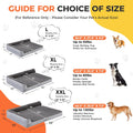 Aeroluxe Dog Beds Large Sized Dogs, XL Orthopedic Dog Beds for Large Dogs 42"x30"x7.5", Waterproof Pet Bed with Washable Cover, L-Shaped Pet Couch with Portable Handle, Grey