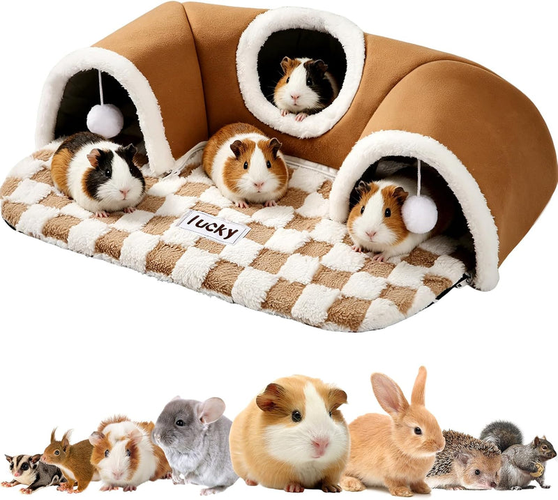 Extra Large Guinea Pig Hideout Tunnel, 22Lx16Wx5H Inches, Brown