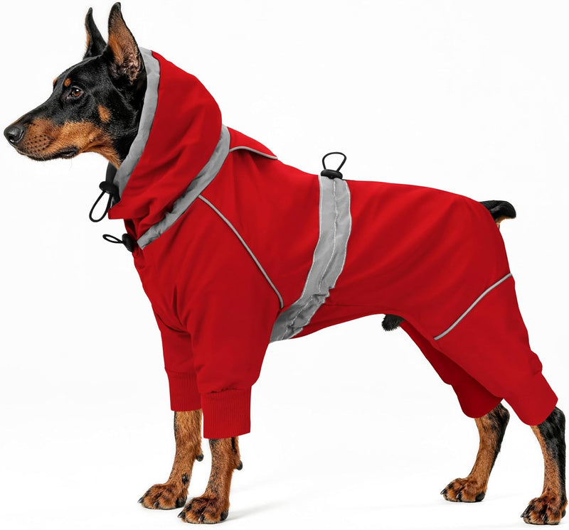 Paiaite Softshell Dog Jacket: Windproof Water-Repellent Outdoor Coat with Safety Reflective, Leash Hole & Fur-Safe Buckl