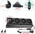 4-Fans Aquarium Chiller with Adjustable 5 Speed Controller 5 Timer Setting, Fish Tank Fan Aquarium Cooling Fan, 90° Adju