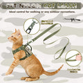 Tactical Cat Harness and Leash, Escape Proof Large Cat Walking Vest,Adjustable Soft Mesh Pet Vest Harness with Control H