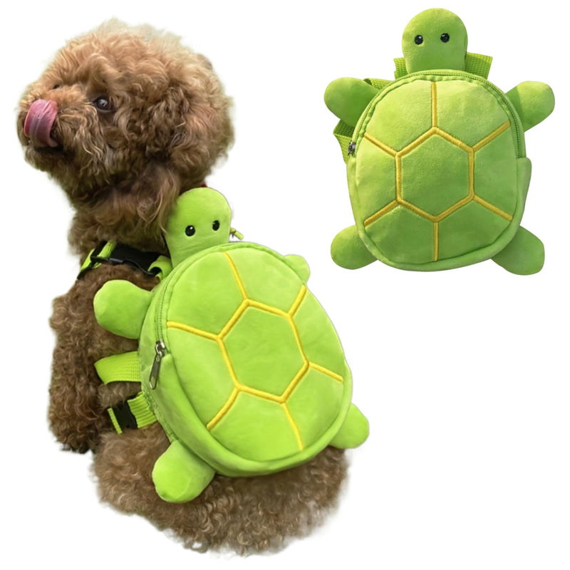 XJKLBYQ Dog Backpack Harness Turtle Shape Breathable Adjustable Cute Dog Hiking Backpack Zipper Closure 8x7in Dog Backpack for Small and Medium-Sized Dogs Dog Backpack