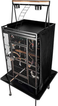 Colorday Good Night Bird Cage Cover for Large Bird Cage with Play Top (Patented), Black 68"