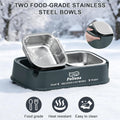 Heated Water Bowl for Cats in Winter, 56 OZ Outdoor Heated Cat Bowl with Raised Brackets to Protect Pet's Neck, Heated D