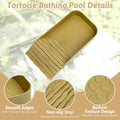 PINVNBY Reptile Bathing Pool Plastic Tortoise Food Dish with Ramp Reptile Food Dish & Water Bowl Tortoise Habitat Access