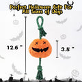 Halloween Fall Pumpkin Squeaky Tug Rope Dog Toys for Small & Medium Dogs