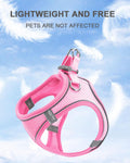 JUFOO XXXS Pink Soft Mesh Dog Harness and Leash Set,No Escape Puppy Harnesses for Training Walking， Reflective Adjustable Puppy Vest for Small Medium Dogs, Cats (Pink, XXXS)