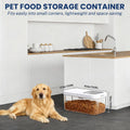 LEAWALK 6 Lbs Airtight Dog Cat Pet Food Storage Container PopTop White/B