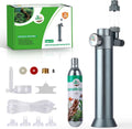 Complete Aquarium CO2 System, Desktop CO2 Regulator with 45g Disposable CO2 Cartridge, Compatible with 5/8" and 3/8" Thr