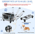 Large Pet Carrier with Detachable Wheels, 2 IN1 Foldable Soft-Sided Carriers- Designed for Dogs & Cats, Telescopic Handl