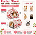 Guinea Pig Hideout Tunnel Set, 2 Pack Washable Small Animal Bed with Removable Cushion, Hamster Hideout Play Tunnel Toys