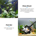 hygger Small Fish Tank Cleaner, Aquarium Cleaning Tools Kit with Handle, Seaweed Scraper, Fishing Net, Sponge Brush,Wall