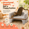 SSAVED Cat Bed for Indoor Cats, 2-Tier Cat Cave Bed with Top Lounge & Lower Hideaway, Washable PET Felt Cat Sofa for Living Room, Bedroom, Apartment, Scratch-Friendly Cat Furniture, Light Gray
