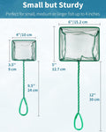 Pawfly Aquarium Fish Net with Braided Metal Handle Square Net with Soft Fine Mesh Sludge Food Residue Wastes Skimming Cl