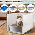 Holintan Litter Box Shield, 23.6"x15.7"x15.7"(Height) XL Litter Box Splash Guard Without Leakage, High Sided Cat Litterbox Pee Shields Easy Clean for Pet Cat/Kitty/Kitten(Without Pan)