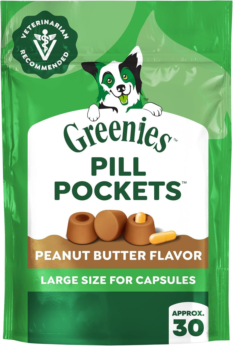 Greenies Pill Pockets Large Size Dog Treats, Peanut Butter, 7.9 oz