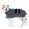 HezzLuv Super Absorbent Dog Bathrobe, Microfiber Bath Robe Towel for Fast Drying, Cozy Fit, Adjustable Belly Strap, Unique Dinosaur Design Dog Drying Coat for Bath, Rainy Walks & Cold Weather