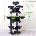 Globlazer Big Cat Tower for Indoor Cats, 80inch Cat Tower for Multiple Adult Cats XXL Cat Tree with Scratching Post, Hammock, 3 Perches, 2 Condos, 2 Hanging Basket, F80, Dark Grey