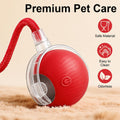 Smart Interactive Automatic Electric Rolling Moving Rechargeable Motion Activated Self Solo Play Electronic Stimulation Chase Teaser Ball Toy with Rope for Indoor Bored Adult Cat and Dog, Red