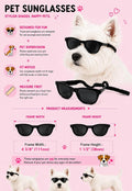 G006 Dog Medium Breeds 20-40 lbs Pet Cat 80s Costume Prop Sunglasses (Black)