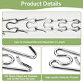 8 Pack Silver 2.25mm Stainless Steel Dog Collar Extra Links, Dog Training Collar Extender Links Replacement for Small Do