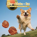 Dog Treats Balls, 2Pcs Duck Wrapped Rawhide Balls,Egg Yolk Center,200g+