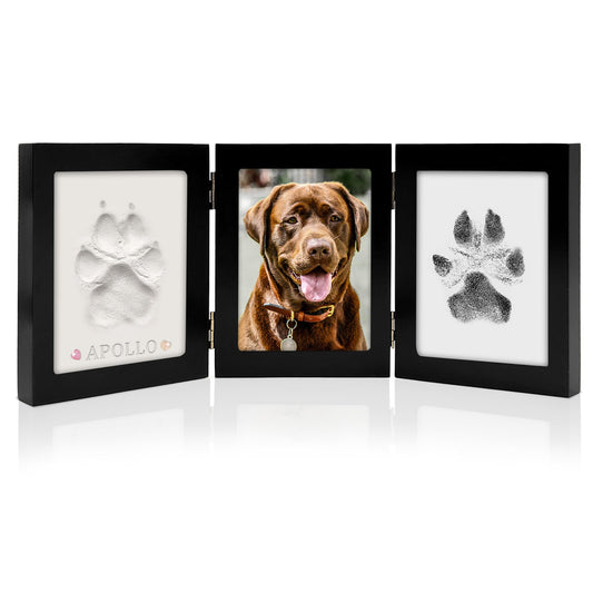 MYPAWLETS Ink&Clay Paw Print Kit Keepsake,Inkless Ink Pad & Soft Clay for Dogs/Cats Paw Prints,Pet Paw Print Impression Kit,Paw Print Stamp Pad for Dogs or Cats,DIY Gifts for Pet Owners-Black