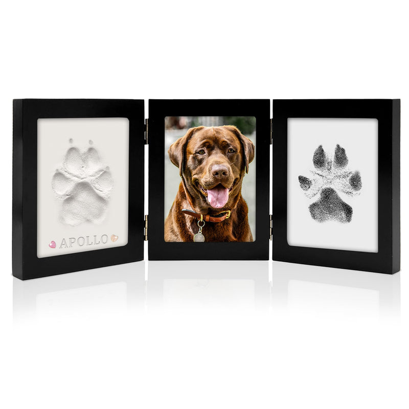 MYPAWLETS Ink&Clay Paw Print Kit Keepsake,Inkless Ink Pad & Soft Clay for Dogs/Cats Paw Prints,Pet Paw Print Impression Kit,Paw Print Stamp Pad for Dogs or Cats,DIY Gifts for Pet Owners-Black