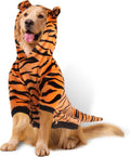 DELIFUR Large Dog Tiger Costume - Tiger Halloween Costume for Medium Large Dogs Golden Retriever Labrador Rottweiler Cut