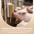 2Pcs Pig Enrichment Toys, Mini Pig Self Cleaning Brushes with Anti Slip Grip & Dual Hanging Holes, Encourages Natural Be