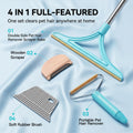 4-in 1 Carpet Rake for Pet Hair Removal, Reusable Pet Hair Remover Tool