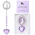 Kenning Pet Memorial Suncatcher Cat Memorial Gifts for Loss of Cat Sympathy Gifts Pet Remembrance Sun Catcher Bereavement Passing Away Remembrance Crystal Suncatcher Hanging Window Ornament (Purple)