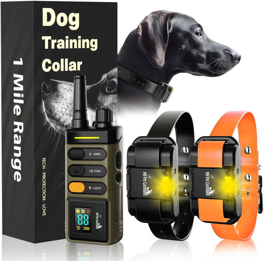 My Pet Command Long Range Dog Training Collar 1 Mile/5280 Ft, 2 Collar Pack