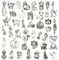 Kinteshun Assorted Cats Pet Charm Pendant for DIY Jewelry Making Accessaries(42pcs,Antique Silver)