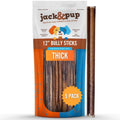 Jack&Pup 12 Inch Bully Sticks for Large Dogs (5 Pack) Thick Odor Free Bully Sticks, Long Lasting Pizzle Sticks for Dogs