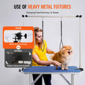 VEVOR 36 x 24 Inch Pet Grooming Table, Foldable, 2 Height Adjustable Arms, No-Sit Haunch Holder with Grooming Loop, 330L