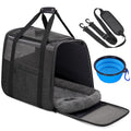 JUNGYOUN Premium Cat Carrier - Pet Carrier for Cat & Small Dogs up to 15lbs - Airline Approved Travel Dog Carrier with Anti-Escape Zippers, Collapsible Travel Bowl & Padded Strap