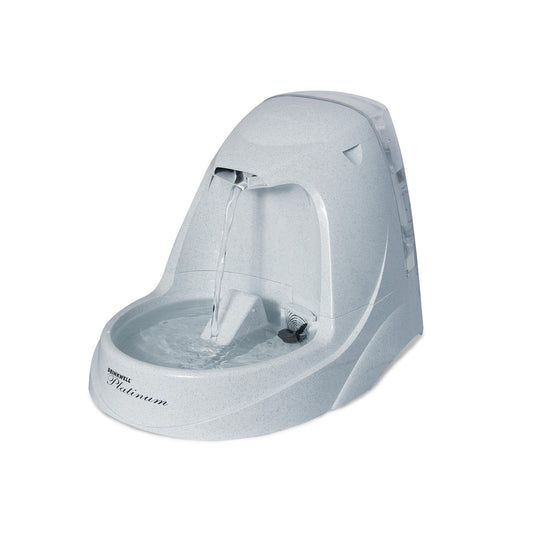 PetSafe Drinkwell Platinum Cat Water Fountain - Pet Fountain for All Pet Sizes, Encourages More Drinking, Includes Replaceable Carbon Filter, Indoor Use, Grey (168 oz/5L)