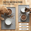 YINEYA 22" x 14" Silicone Dog Food Mat Waterproof, 0.6" Raised Edge