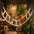 Bird Ladder Bridge, 4.52 X 24.4 Inch Natural Wooden Hamster Ladder Bridge Birds Hamster Climbing & Swing Toy, Bird Cage 