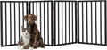 Pet Gate - 4-Panel Indoor Foldable Dog Fence for Stairs, Hallways, or Doorways - 72x24-Inch Wood Freestanding Dog Gates 