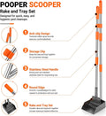 LEVELEVE Dog Pooper Scooper, Long Handle Stainless Metal Tray and Rake Set for Medium Small Dogs, Heavy Duty to use on G
