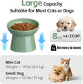 YauYik Raised Cat Bowl, Elevated Cat Food Bowls with Tilted Angle, Stress Free, Anti Vomiting, Ceramic Water Bowl for Ca