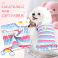 XGDMEIL 2 Pack Cute Striped Small Dog T Shirts Soft Cotton Girl Dog Clothes Breathable Pet Puppy Cats Vest Spring Summer Pet Outfits（Purple+Green,Small）