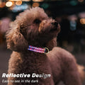 TMOODEL Reflective Dog Collar for Medium Dogs, Cute Leopard Style Adjustable Heavy-Duty Nylon Puppy Collar for Boy and Girl Female, Soft Pet Accessories with Quick Release Buckle, Neon
